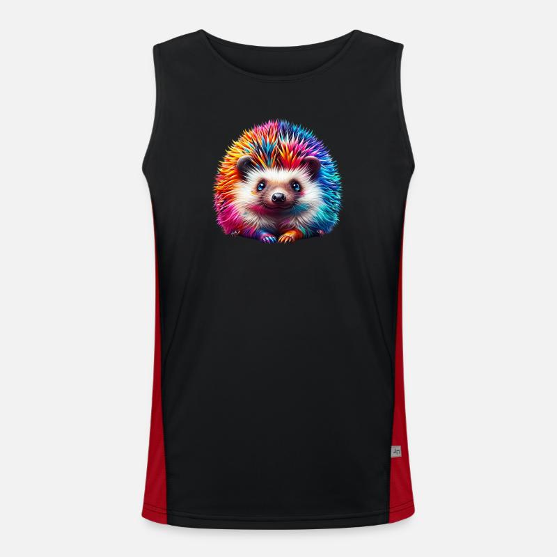 Hedgehog - Men's Functional Contrast Tank Top - black/red