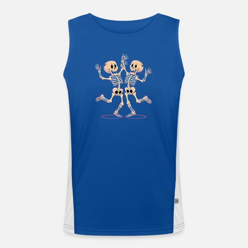 Cheerful Dance Skeleton Figures Men's Functional Contrast Tank Top 