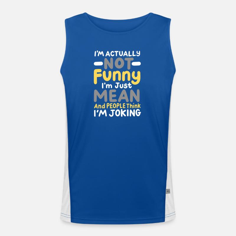 Lustiger Sarkasmus Humor Funktionelles Kontrast-Tank Top für Männer 