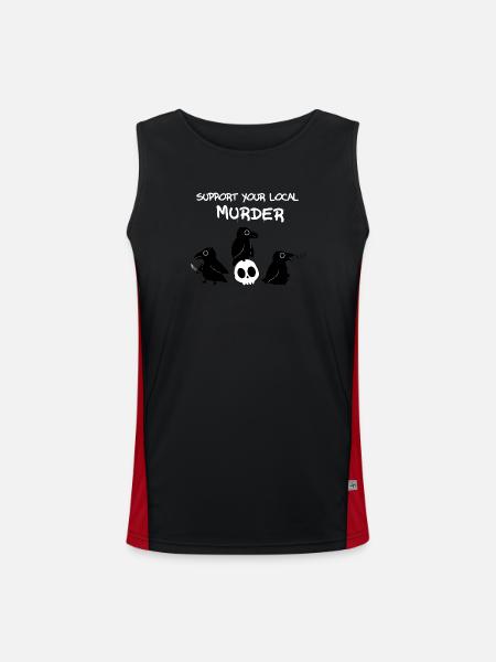 Support your local murder - Men's Functional Contrast Tank Top  - black/red
