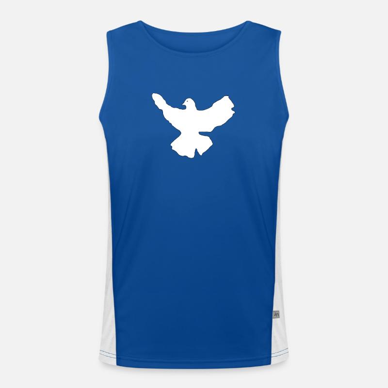 Weiße Friedenstaube Funktionelles Kontrast-Tank Top für Männer 