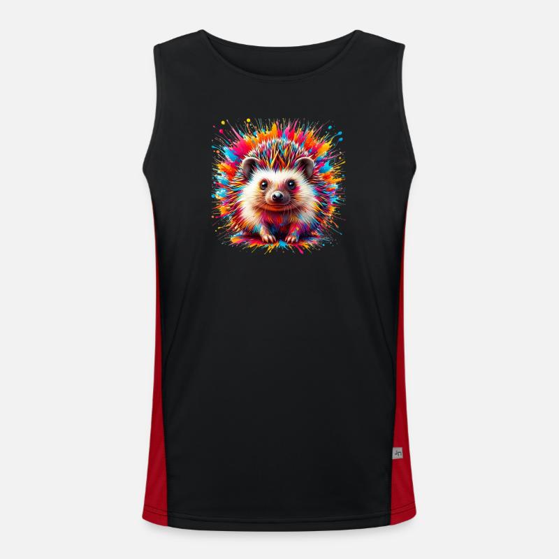 Hedgehog - Men's Functional Contrast Tank Top  - black/red