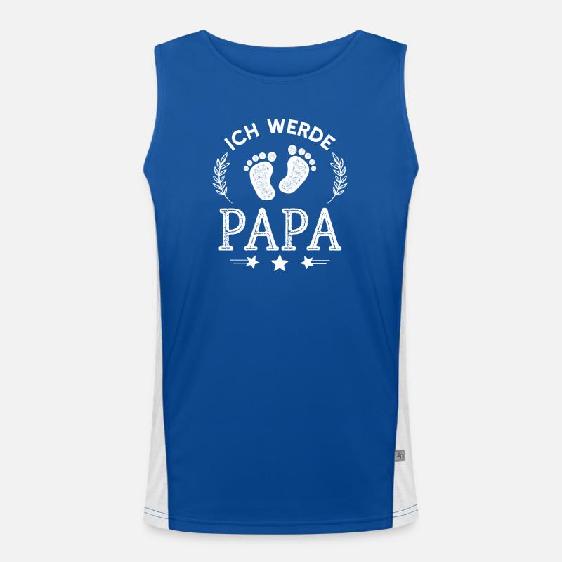 Ich werde Papa Stolzer Vater Nachwuchs Verkündung Funktionelles Kontrast-Tank Top für Männer 