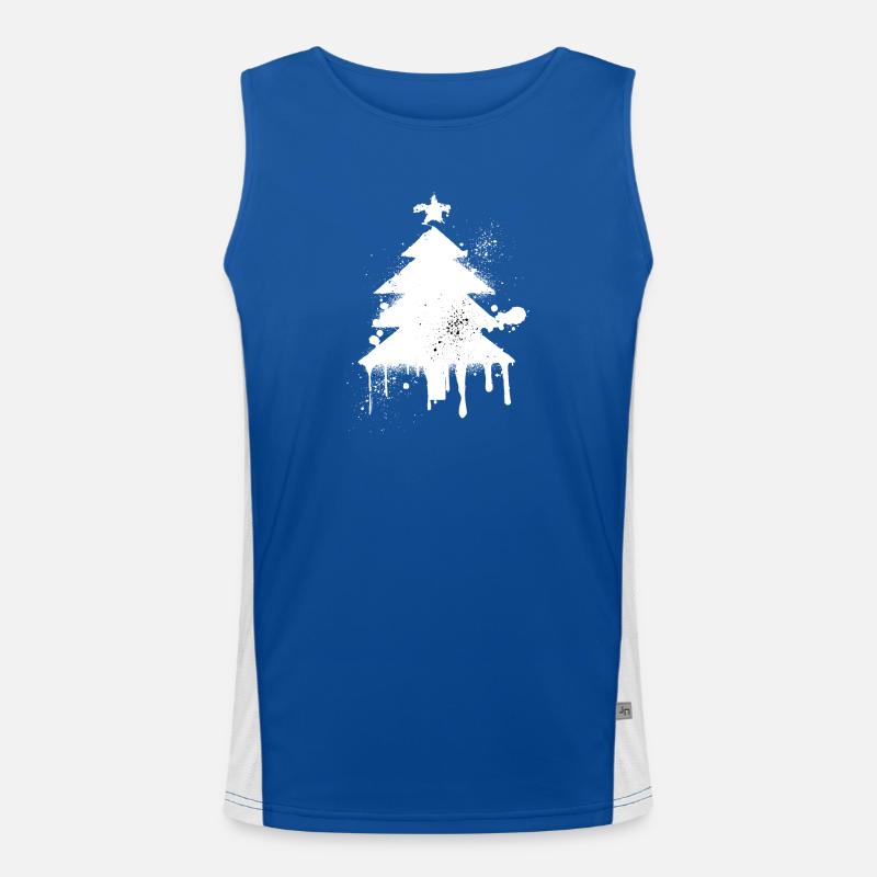 Weihnachtsbaum Spritzeneffekt Funktionelles Kontrast-Tank Top für Männer 