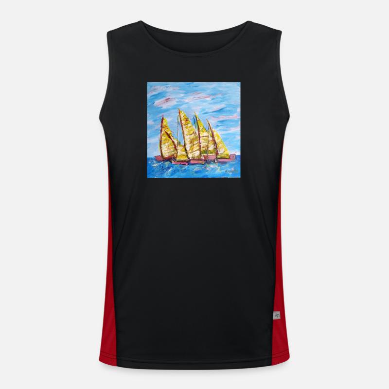 Fjordboot Segelregatte Funktionelles Kontrast-Tank Top für Männer 