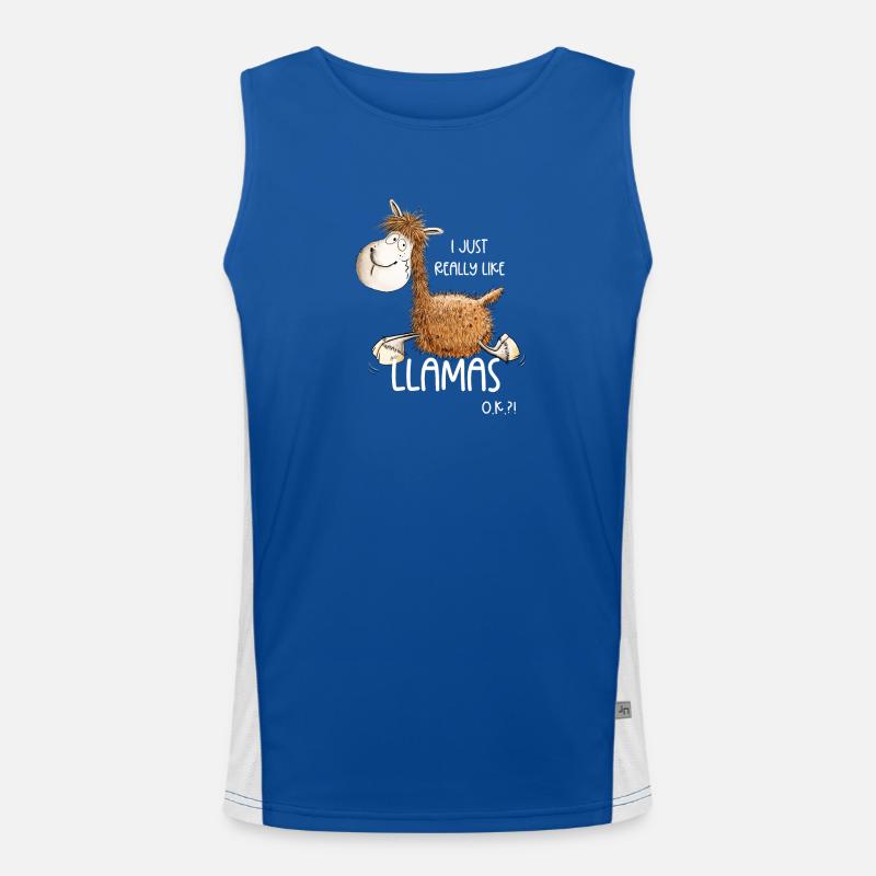 J’aime vraiment les lamas Débardeur respirant contrasté Homme 