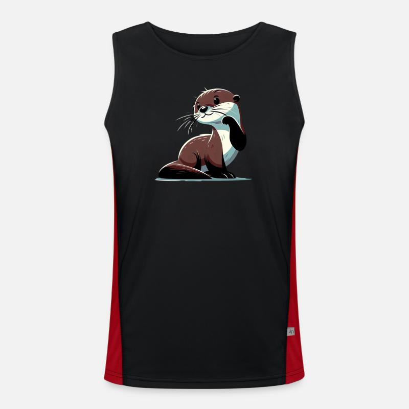 Odder - Funktionel kontrast tanktop til herrer  - sort/rød