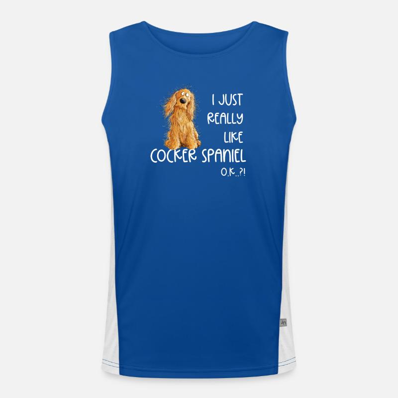 I Just Really Like Cocker Spaniel Hunde Hund Funktionelles Kontrast-Tank Top für Männer 