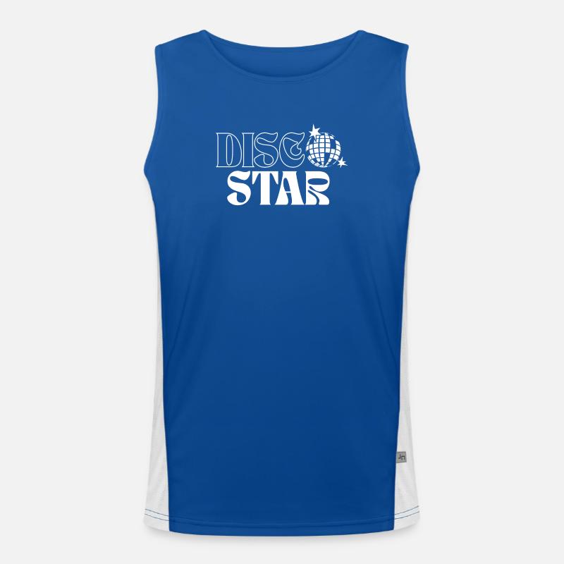 Retro Disco Stars Pattern Men's Functional Contrast Tank Top 