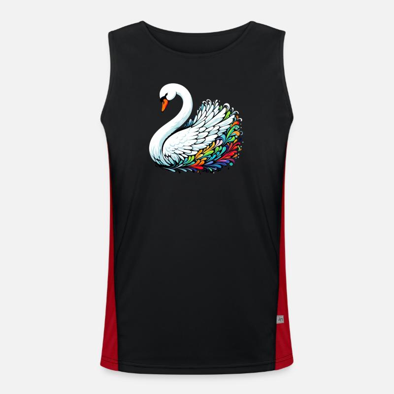 Schwan Funktionelles Kontrast-Tank Top für Männer 