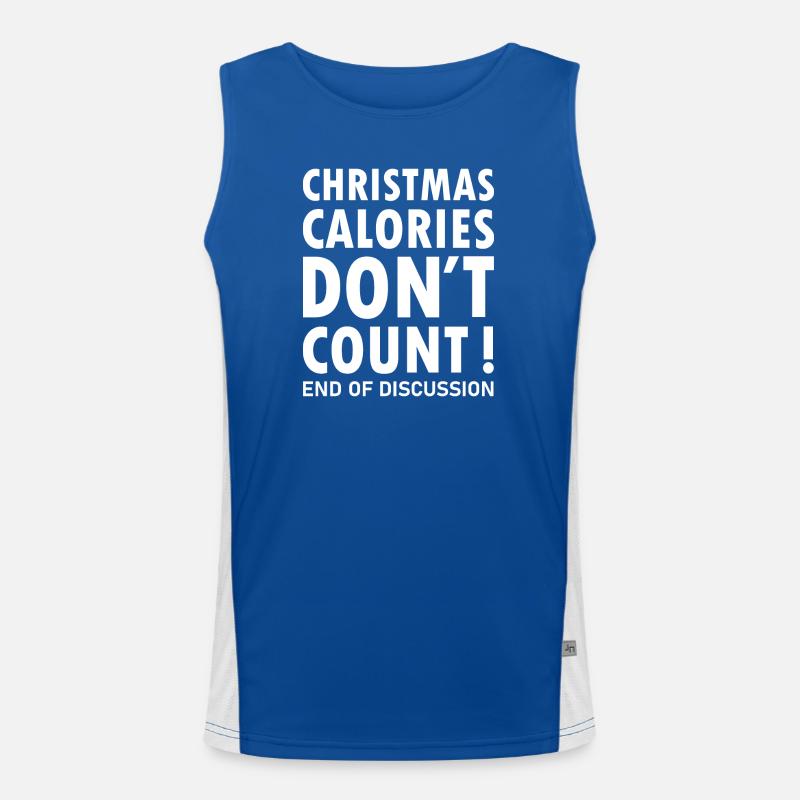 Weihnachtskalorien Zählen Nicht Spruch Weihnachten Funktionelles Kontrast-Tank Top für Männer 
