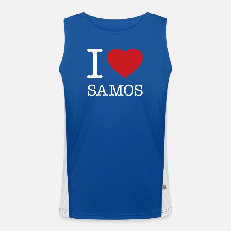 I LOVE SAMOS Funktionelles Kontrast-Tank Top für Männer 