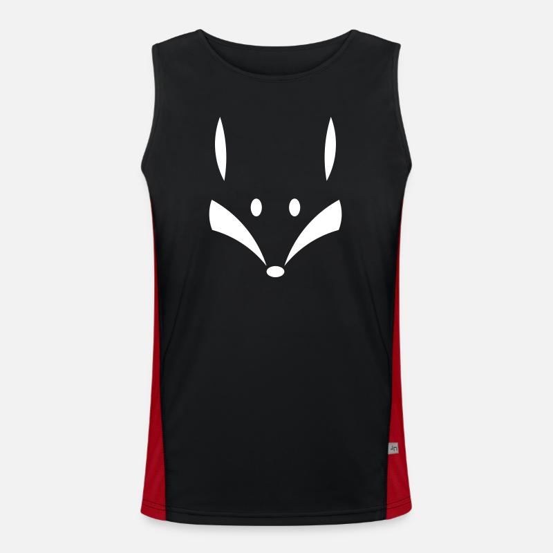 Smart as a fox - Men's Functional Contrast Tank Top - black/red