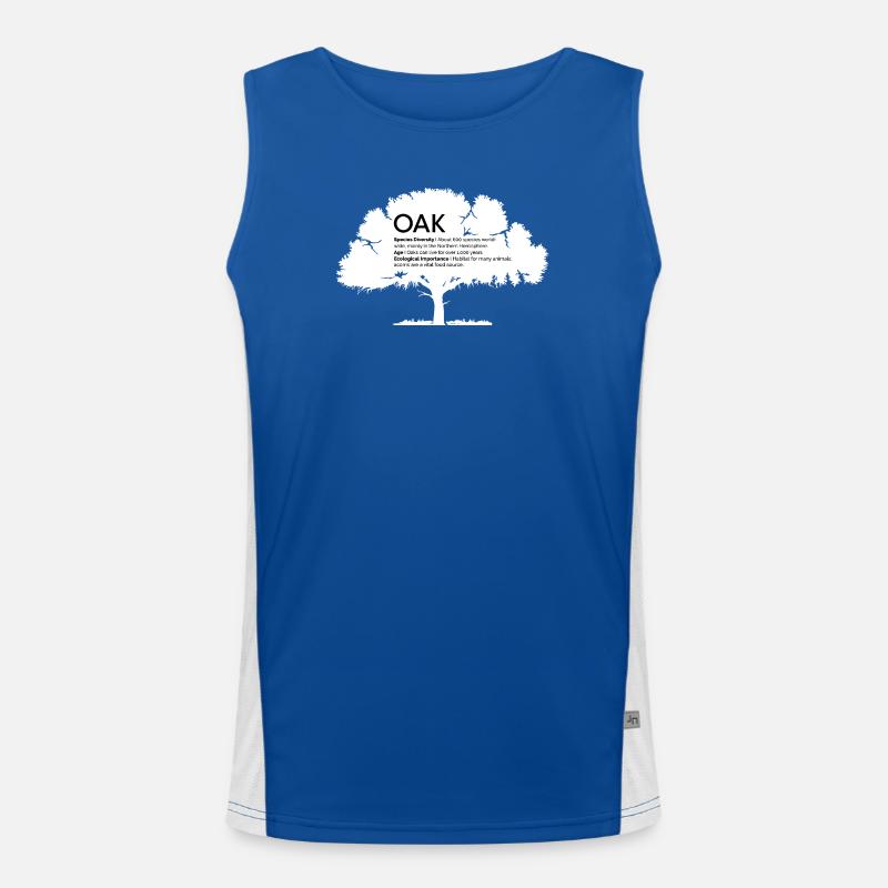 OAK Eichen mit Informationen Naturschutz Baum Wald Funktionelles Kontrast-Tank Top für Männer 
