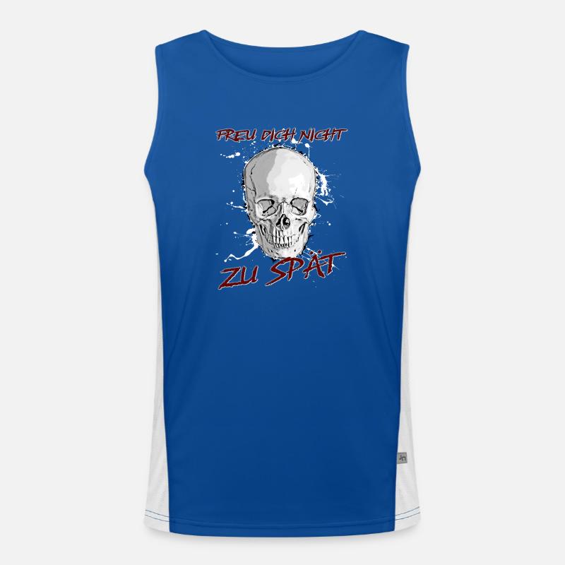 Freu Dich nicht zu spät Funktionelles Kontrast-Tank Top für Männer 