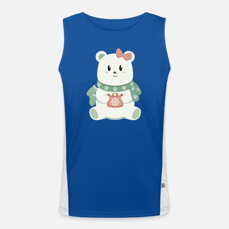 Eisbär mit Schleife Funktionelles Kontrast-Tank Top für Männer 