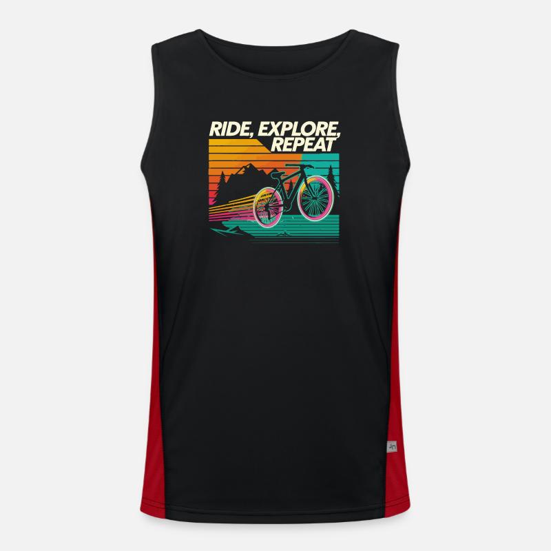 Ride Explore Repeat Adventure - Men's Functional Contrast Tank Top - black/red