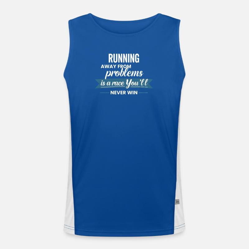 Fleeing from problems is not a solution Men's Functional Contrast Tank Top 