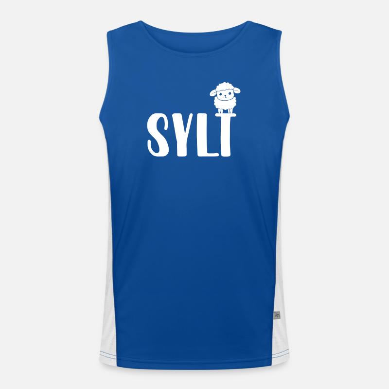 Süßes Schaf Sylt Funktionelles Kontrast-Tank Top für Männer 