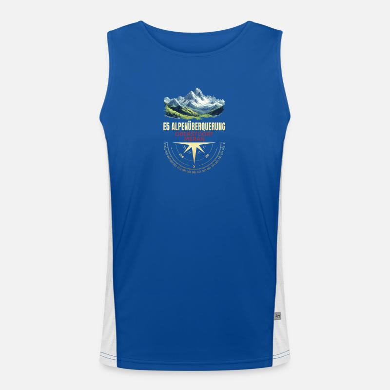 E5 Alpenüberquerung Funktionelles Kontrast-Tank Top für Männer 