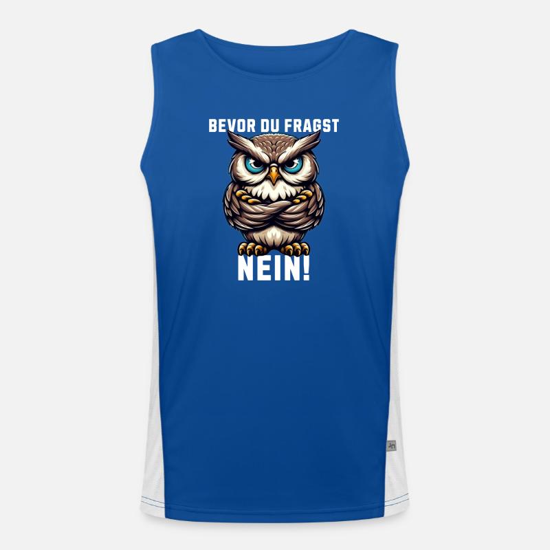 Bevor du fragst Nein mürrische Eule, Grumpy Owl Funktionelles Kontrast-Tank Top für Männer 