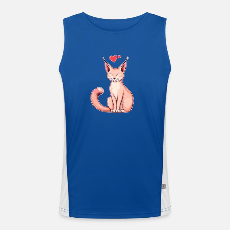 Rosige Katze mit Herz – Liebevoll & Verspielt Funktionelles Kontrast-Tank Top für Männer 