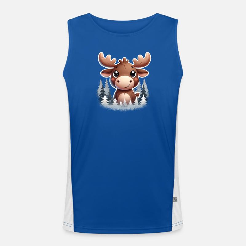 🫎 Cute Moose 🫎 Men's Functional Contrast Tank Top 
