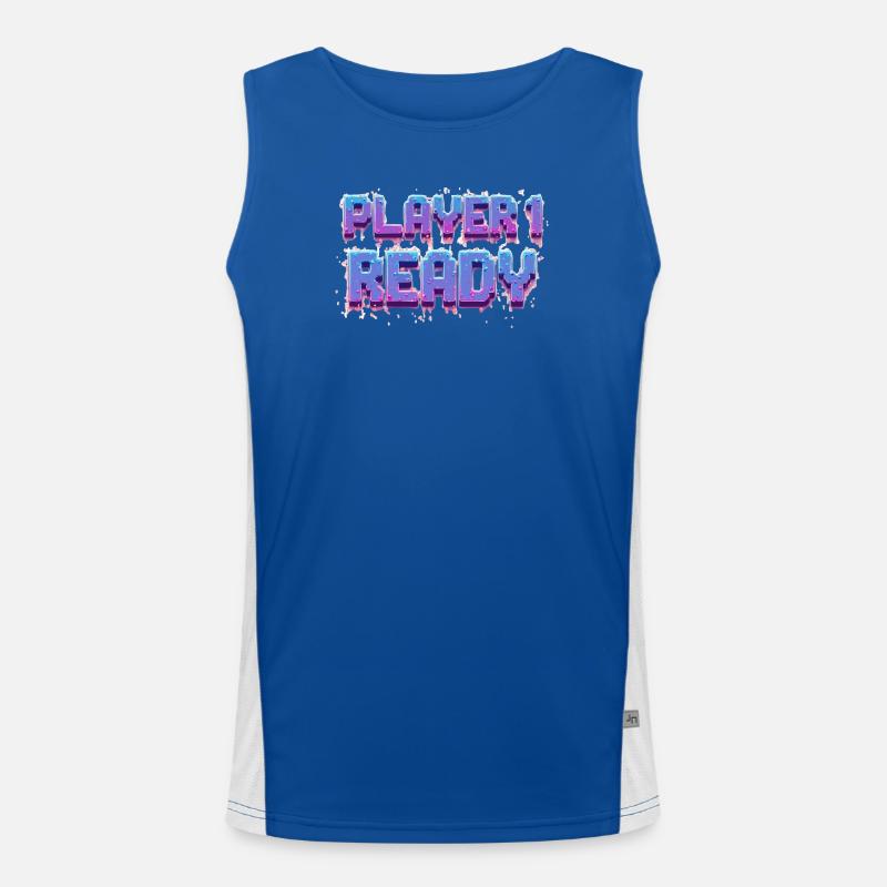 Player 1 Ready Funktionelles Kontrast-Tank Top für Männer 