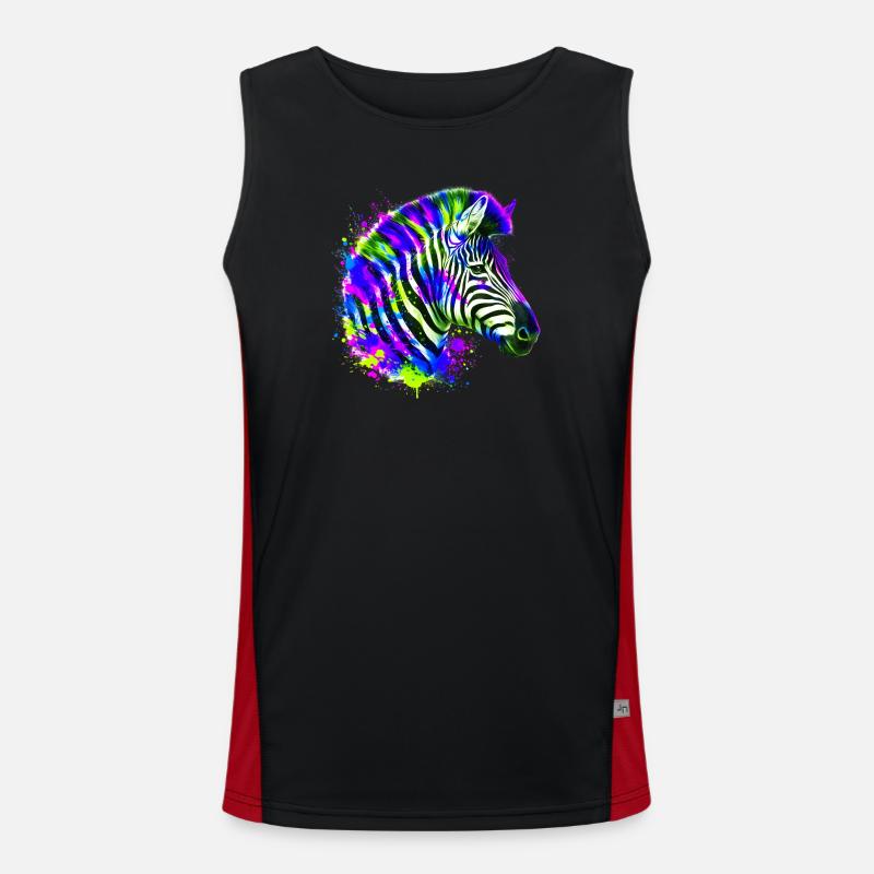 Zebra Funktionelles Kontrast-Tank Top für Männer 