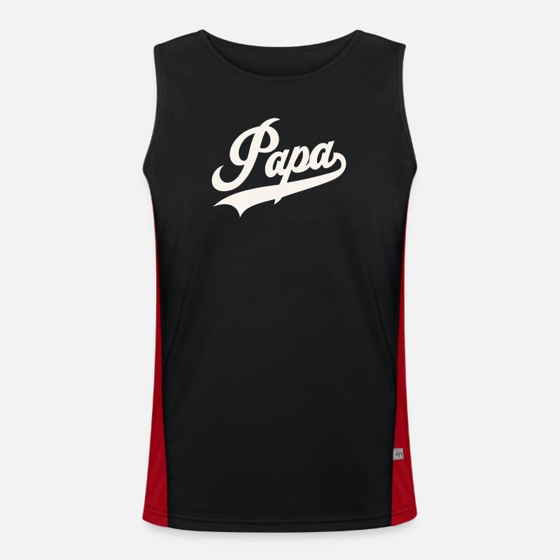 Classic Papa Script - Men's Functional Contrast Tank Top  - black/red