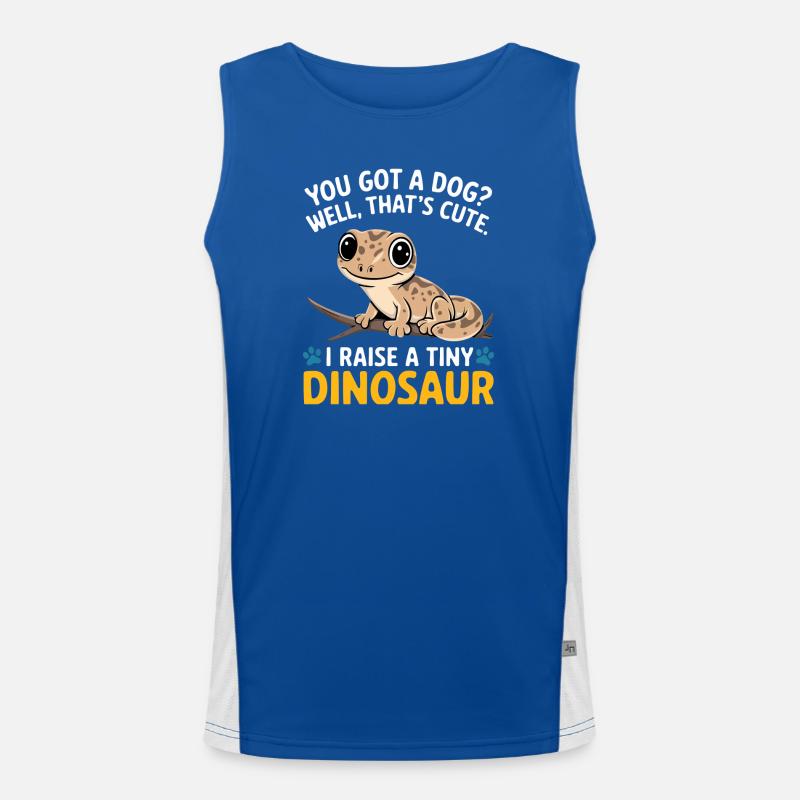 Funny Tiny Dinosaur Lizard Men's Functional Contrast Tank Top 