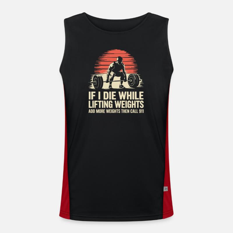 If I Die While Lifting Weights - Men's Functional Contrast Tank Top - black/red