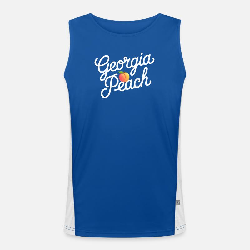 Georgia Peach Script Logo Men's Functional Contrast Tank Top 