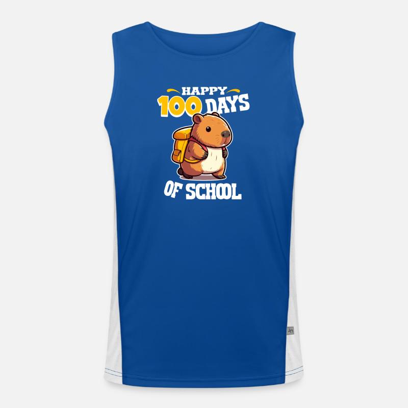 100 jours d’école – Cute Capybara Design Débardeur respirant contrasté Homme 