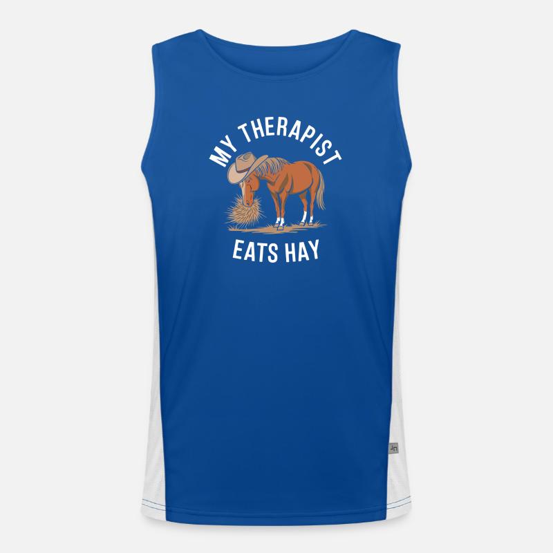 My Therapist Eats Hay Men's Functional Contrast Tank Top 