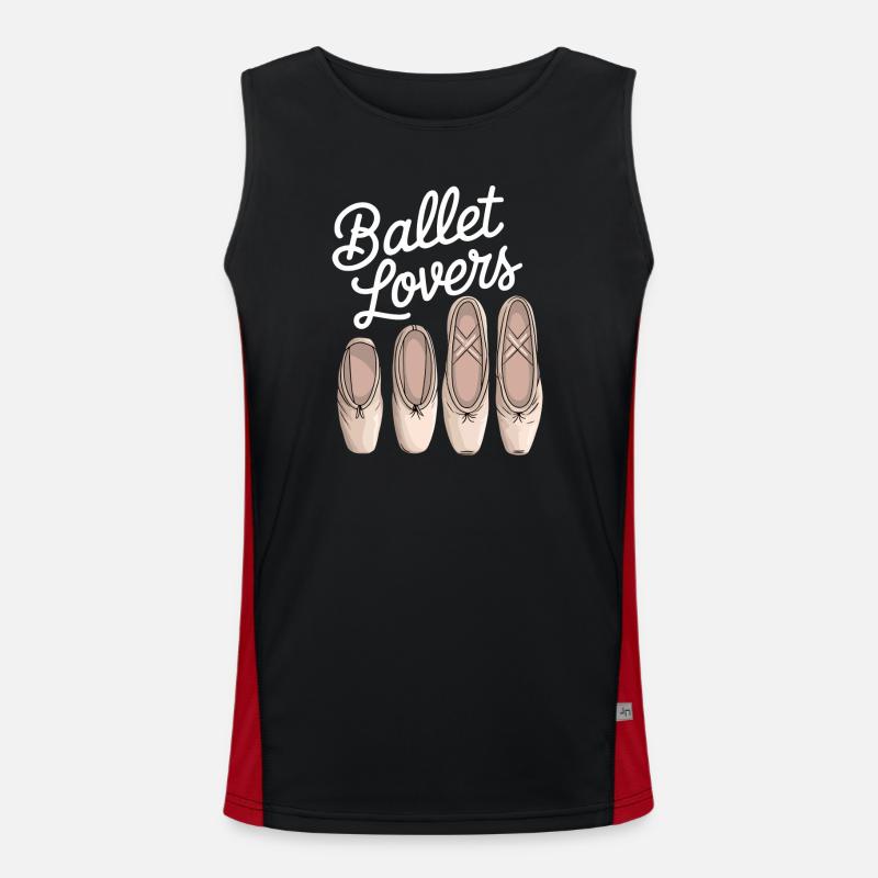 Ballet Lovers Five Slippers - Men's Functional Contrast Tank Top  - black/red