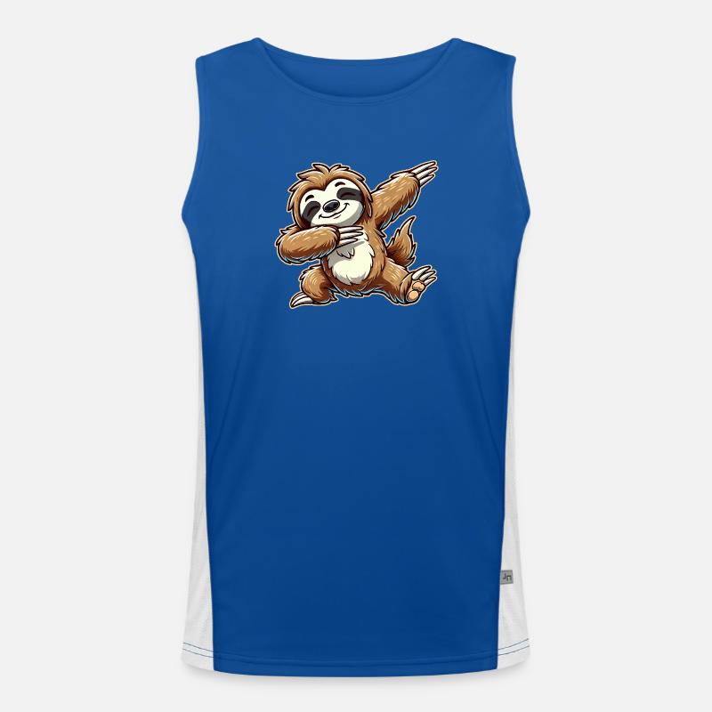 Dabbing Faultier Dab Tanzen Geschenk Geschenkidee Funktionelles Kontrast-Tank Top für Männer 