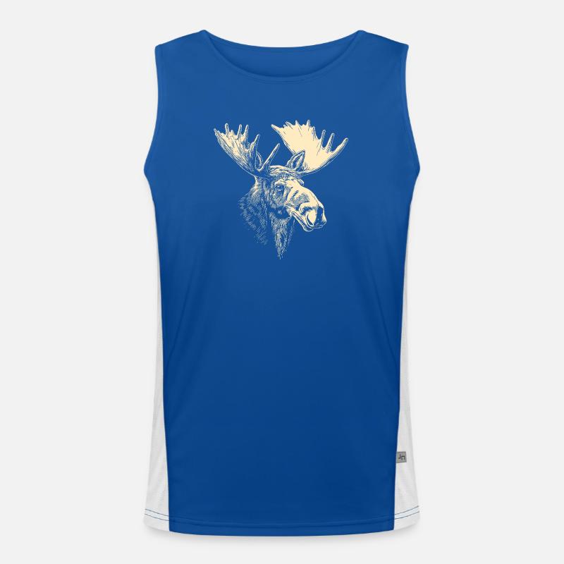 Elch Moose Elchbulle Geweih Hirsch Wilde Elche Funktionelles Kontrast-Tank Top für Männer 
