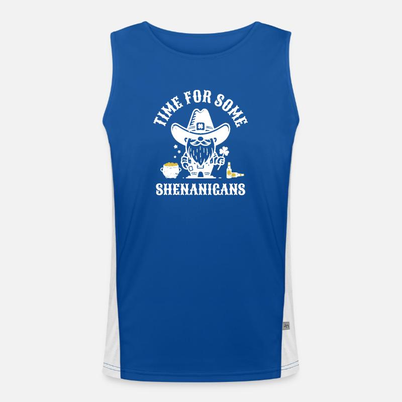 St. Patrick's Time For Some Shenanigans Clover Men's Functional Contrast Tank Top 