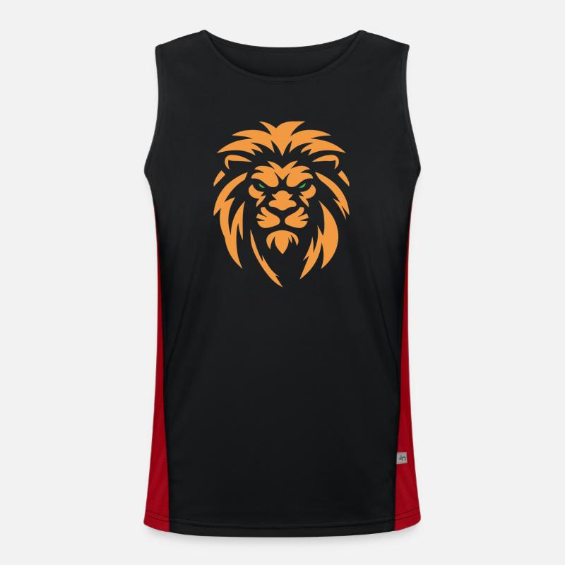Wütender Löwe Funktionelles Kontrast-Tank Top für Männer 