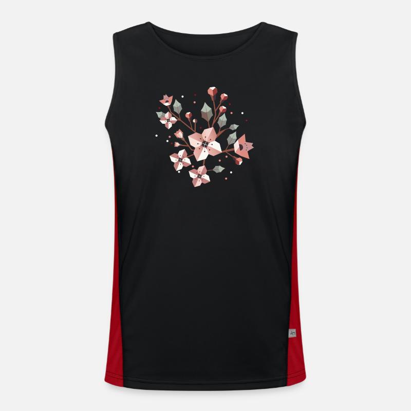 Branche de fleur de cerisier élégante - Splendeur printanière délicate Débardeur respirant contrasté Homme 