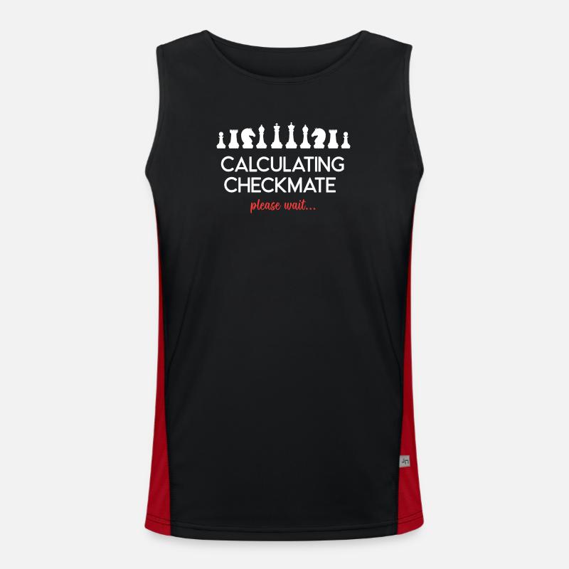 Chess - Calculating Checkmate, please wait... - Men's Functional Contrast Tank Top - black/red