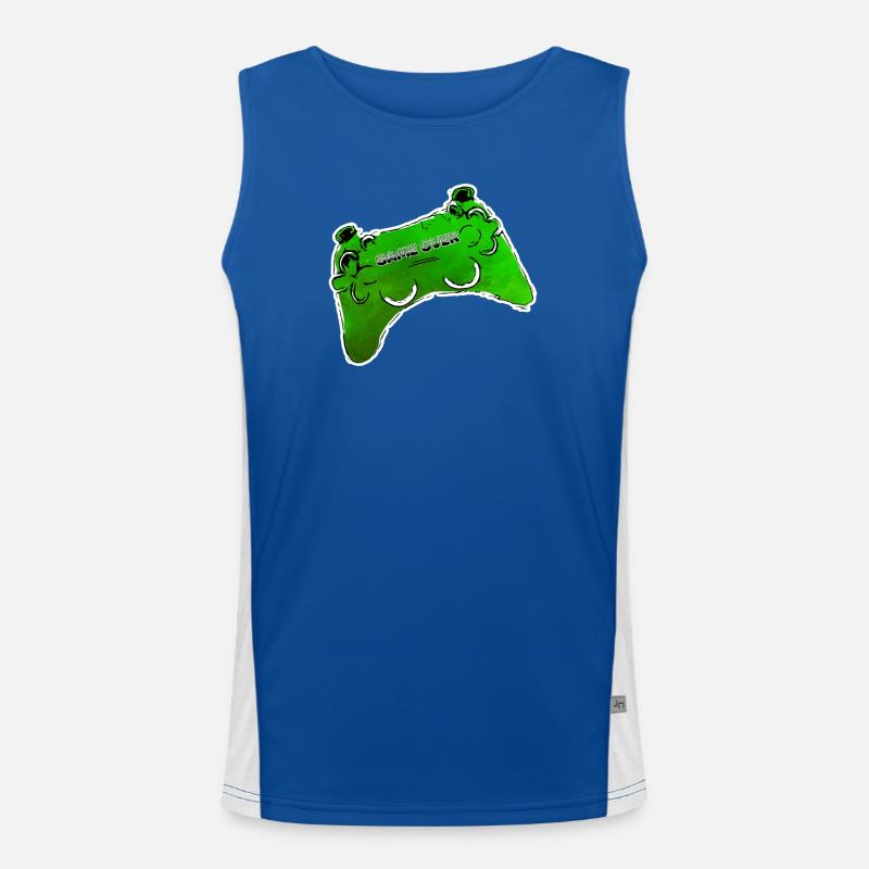 manette de bande dessinée verte avec texte GAME OVER Débardeur respirant contrasté Homme 