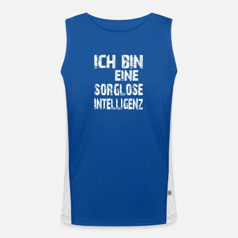 KI Spruch Ich bin eine sorglose Intelligenz Funktionelles Kontrast-Tank Top für Männer 