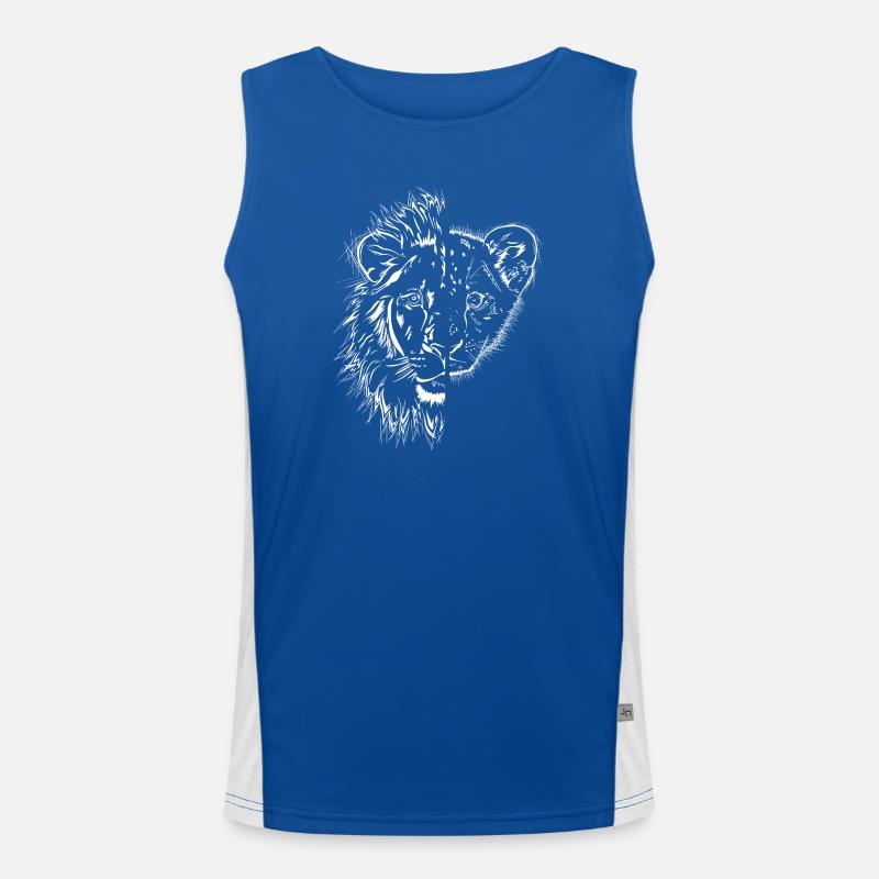 half lion half lion child Men's Functional Contrast Tank Top 