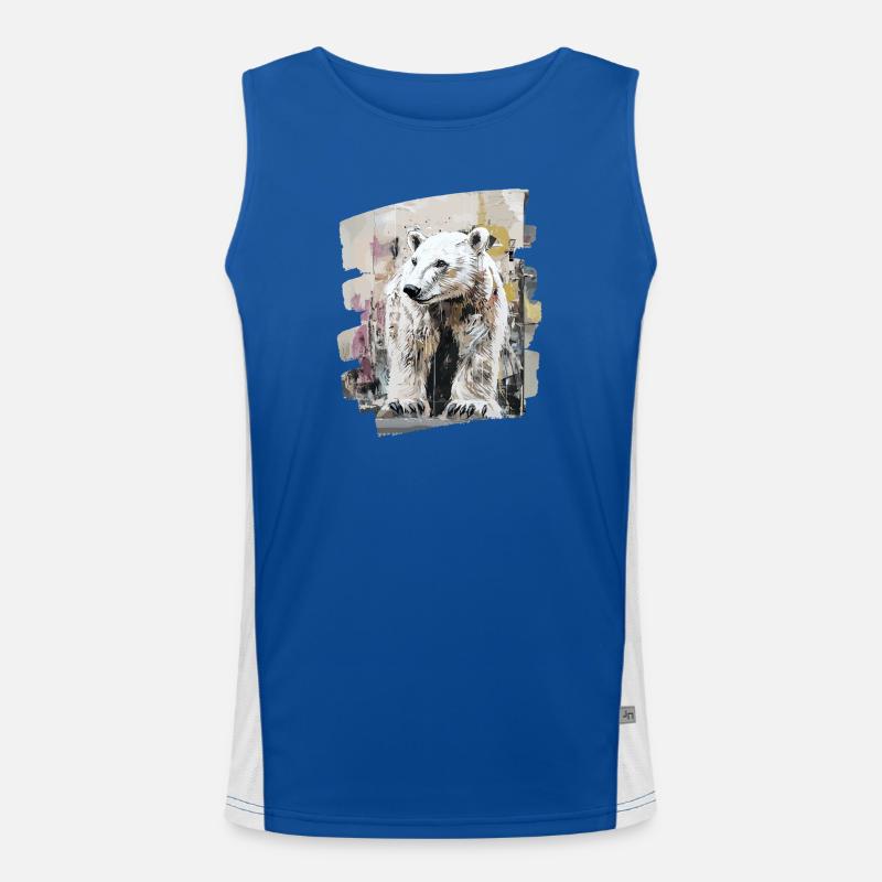 Eisbär Graffiti Sprayer Funktionelles Kontrast-Tank Top für Männer 