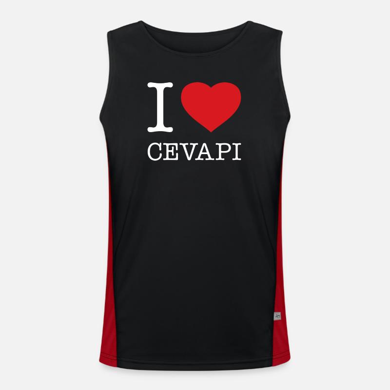 I LOVE CEVAPI - Men's Functional Contrast Tank Top  - black/red