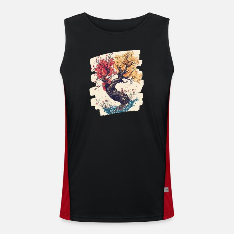 Spring Spring Beginning Flower Flowers - Men's Functional Contrast Tank Top - black/red