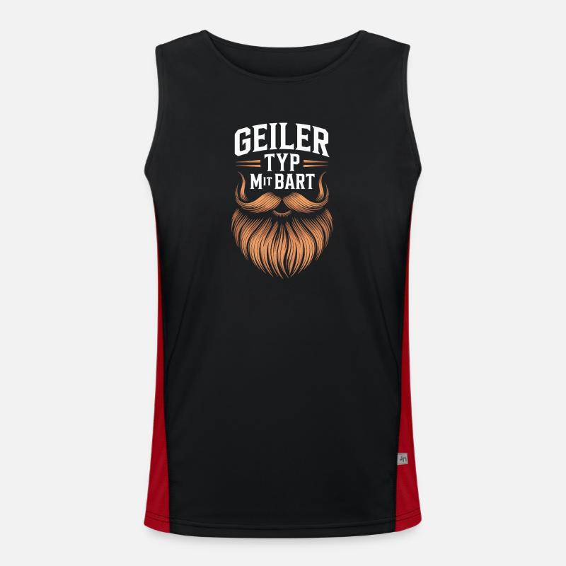 Geiler Typ Mit Bart Bartträger Barbier Vollbart Funktionelles Kontrast-Tank Top für Männer 