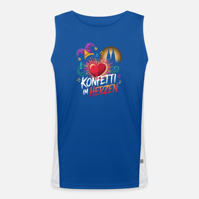 Köln Konfetti Im Herzen Karneval Herz Kölner Köln Funktionelles Kontrast-Tank Top für Männer 